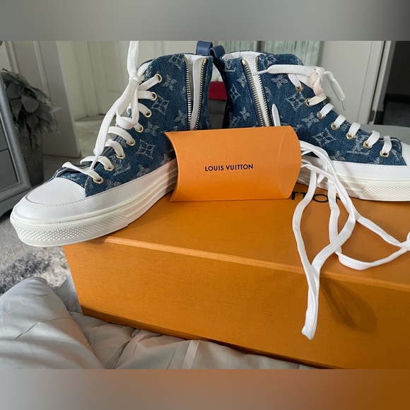Louis Vuitton LV Stellar High Top Denim Blue Sneakers - Picture 6 of 7